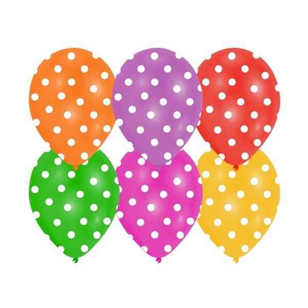 Gepunktet Farbige Party Ballons - Tortendekoshop