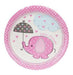 Girl Baby Shower Party Pappteller pink - Tortendekoshop