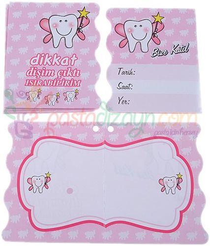 Girl erster Zahn Party Einladungen - Tortendekoshop