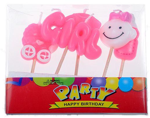Girl Thema Birthday Kerzen Set - Tortendekoshop