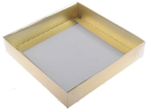 Gold Deko Schachteln, 15x15x3cm - Tortendekoshop