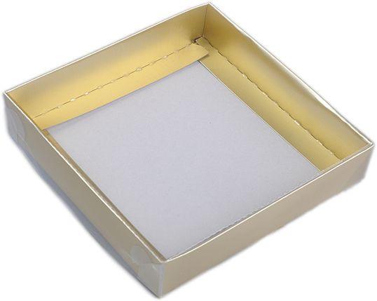 Gold Deko Schachteln, 9x9x3cm - Tortendekoshop