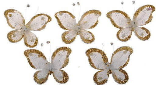 Gold Deko Schmetterling mit Glitzer - Tortendekoshop