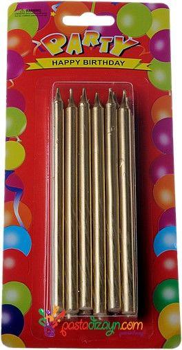 Gold Kerzen Set, Lang - Tortendekoshop