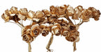 Gold Mini Deko Rosen mit Draht - Tortendekoshop