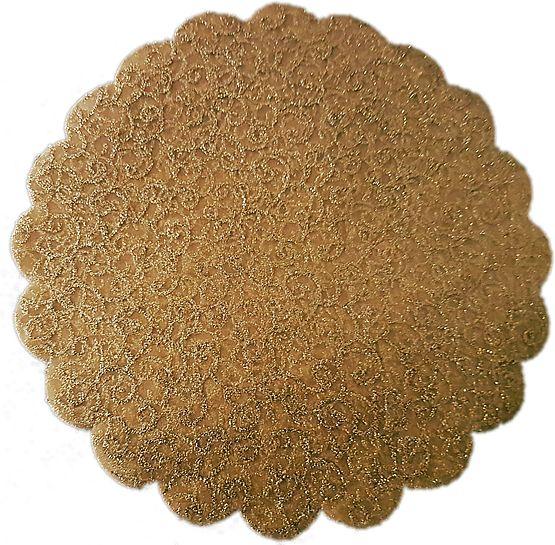 Gold Verschneite Tüll mit Stickerei, Glitzer - Tortendekoshop
