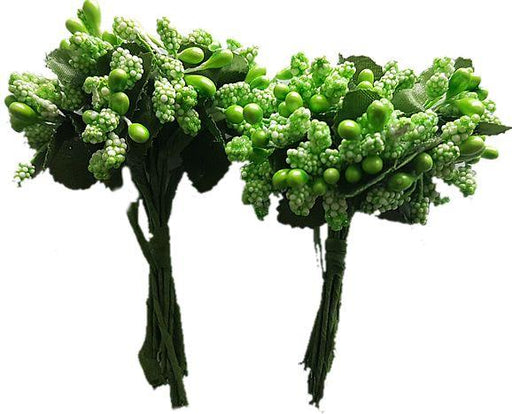 Grün Knospe Deko Blumen mit Draht - Tortendekoshop