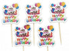 Happy Birthday Kuchen Topper, Cupcake Picks - Tortendekoshop