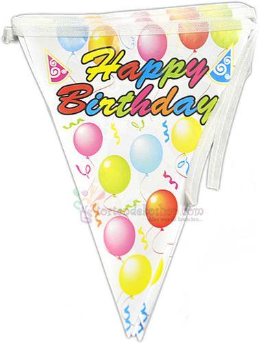 Happy Birthday mit Ballons Deko Wimpelkette - Tortendekoshop