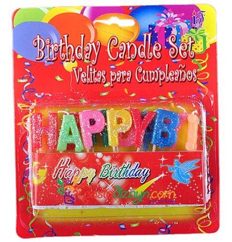 Happy Birthday Schreiben Kerzen Set - Tortendekoshop