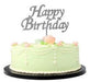 Happy Birthday Silber Cake Topper, Glas - Tortendekoshop