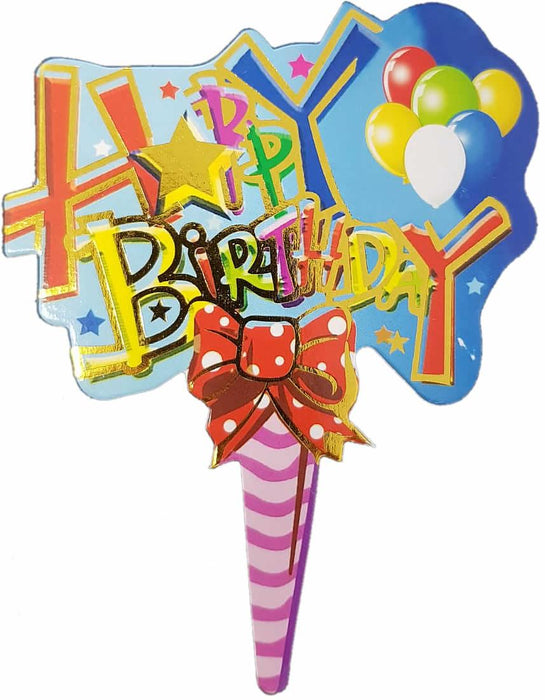 Happy Birthday Thema Kuchen Topper, Cupcake Picks - Tortendekoshop
