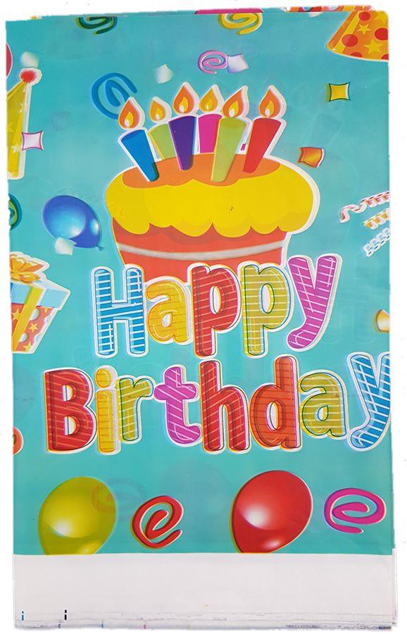 Happy Birthday Tischdecke turkis - Tortendekoshop