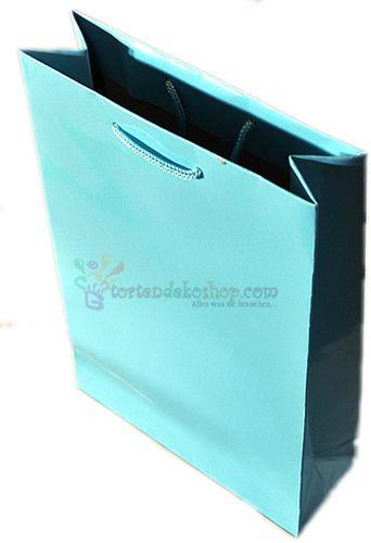 Hellblau Karton Geschenktüte, 17x22cm - Tortendekoshop