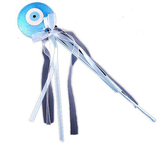 Hellblau Nazar boncuklu (Schützende Auge) Deko Stäbe - Tortendekoshop