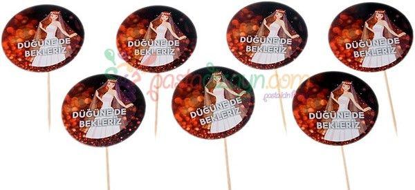 Henna Deko Dugunede Bekleriz Zahnstocher - Tortendekoshop