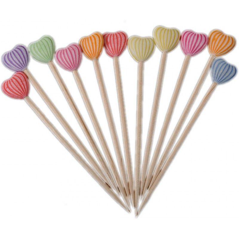 Herz Farbige Deko Kuchen Topper, Cupcake Picks - Tortendekoshop