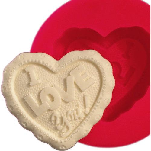 Herz mit Love geschrieben Silikonform - Tortendekoshop