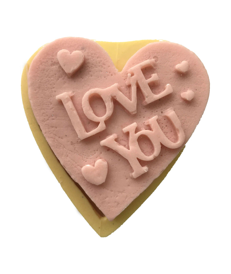 Herz mit Love You geschrieben Silikonform - Tortendekoshop