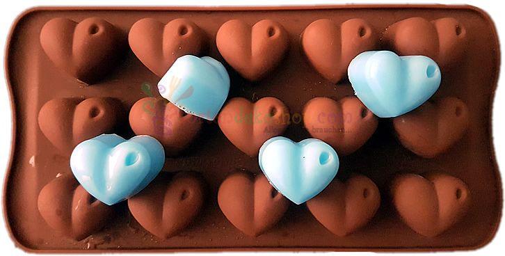 Silikonform für Pralinen Herz Punkt Schoko… – Tortendekoshop
