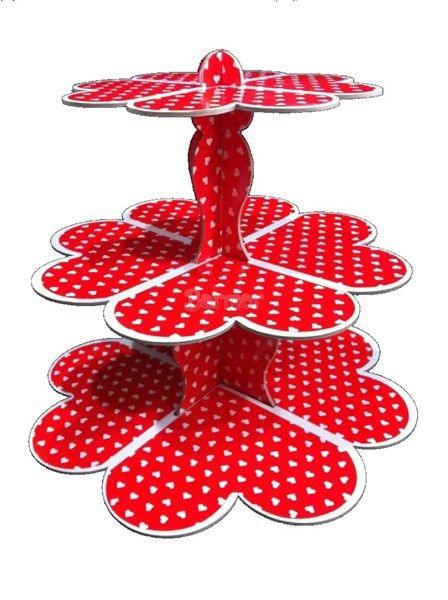 Herz mit Pünktchen Cupcake Ständer - Tortendekoshop