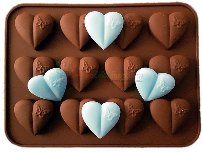 Herz mit Schmetterling Schokoladen Silikonform - Tortendekoshop