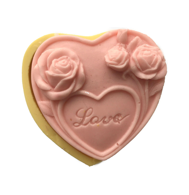 Herz Silikonform mit Love, Rosen Thema - Tortendekoshop