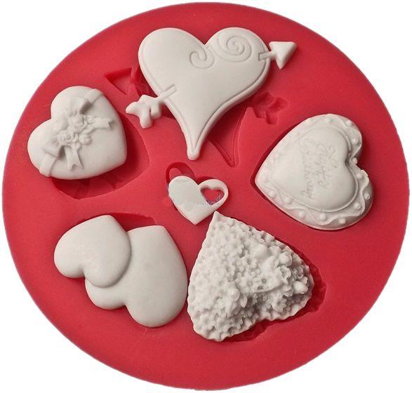 Herz Silikonform mit verschiedene Motiven - Tortendekoshop