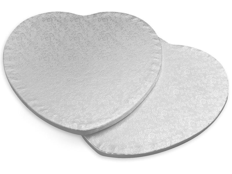Herz Tortenunterlage Silber, 30cm - Tortendekoshop