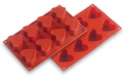Herzen Schokoladen Silikonform, gross - Tortendekoshop