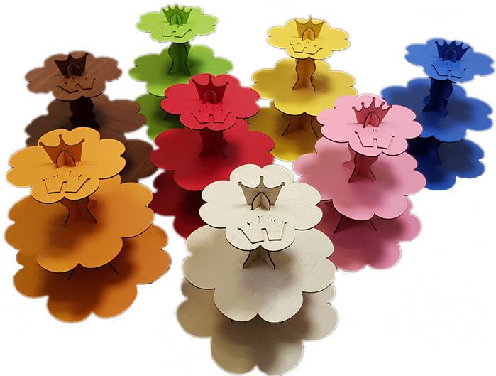 Holz Cupcake Stand, Gelb - Tortendekoshop