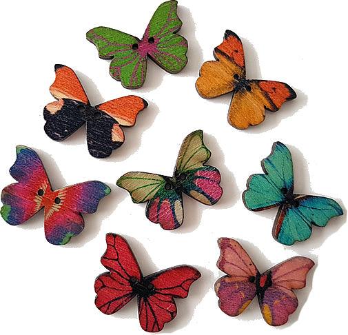 Holz Deko Schmetterlinge farbig - Tortendekoshop