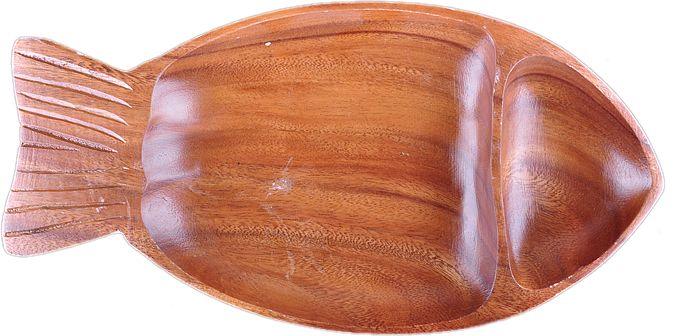 Holz Fischförmige Schale, 41x21,5cm - Tortendekoshop