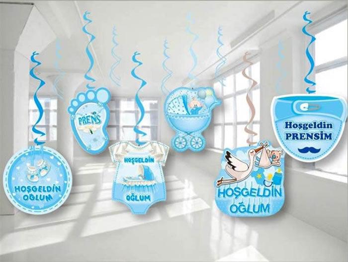 Hosgeldin Oglum Party Girlande Deko Set - Tortendekoshop
