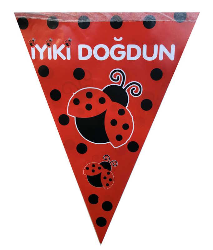 Iyiki Dogdun Wimpelkette mit Marienkafer - Tortendekoshop