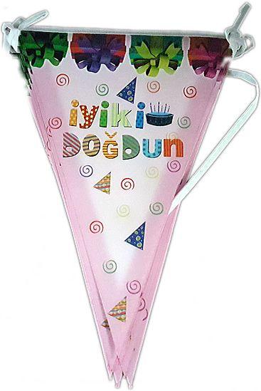 Iyiki Dogdun Wimpelkette rosa - Tortendekoshop