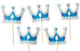 König Krone blau Kuchen Topper, Cupcake Picks - Tortendekoshop