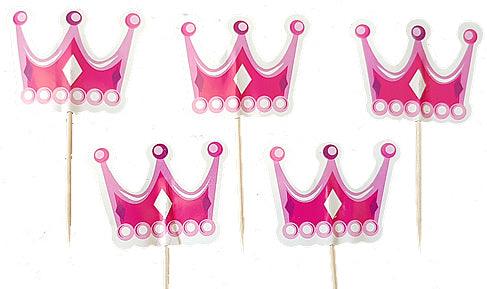 Königin Krone rosa Kuchen Topper, Cupcake Picks - Tortendekoshop