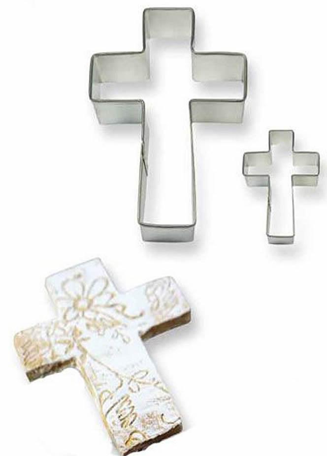 Kreuz Ausstechform Set, Edelstahl - Tortendekoshop