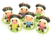Kühe sitzend Zucker, 6 Stück - Tortendekoshop