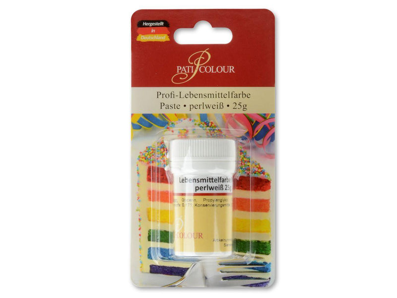 Lebensmittelfarbe Paste perlweiß, 25g - Tortendekoshop
