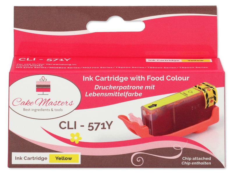 Lebensmitteltinte Patrone gelb CLI-571Y - Tortendekoshop