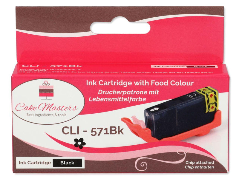 Lebensmitteltinte Patrone schwarz schmal CLI-571BK - Tortendekoshop