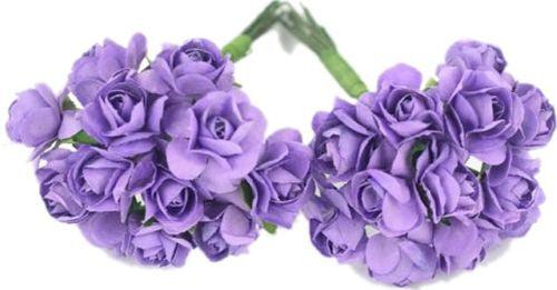Lila Deko Rosen Blumen mit Draht - Tortendekoshop