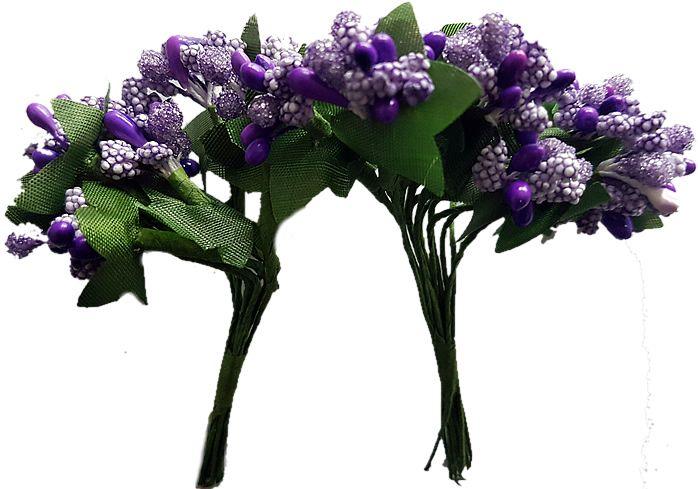 Lila Knospe Deko Blumen mit Draht - Tortendekoshop