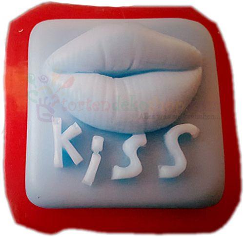 Lippen mit Kiss Schreiben Silikonform - Tortendekoshop