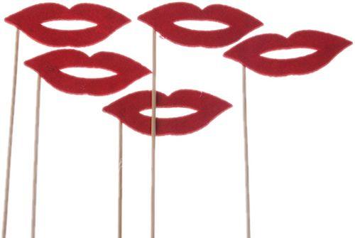 Lippenform Deko Kuchen Topper, Cupcake Picks aus Filz - Tortendekoshop