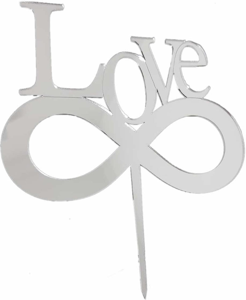 Love Cake Topper, Silber - Tortendekoshop