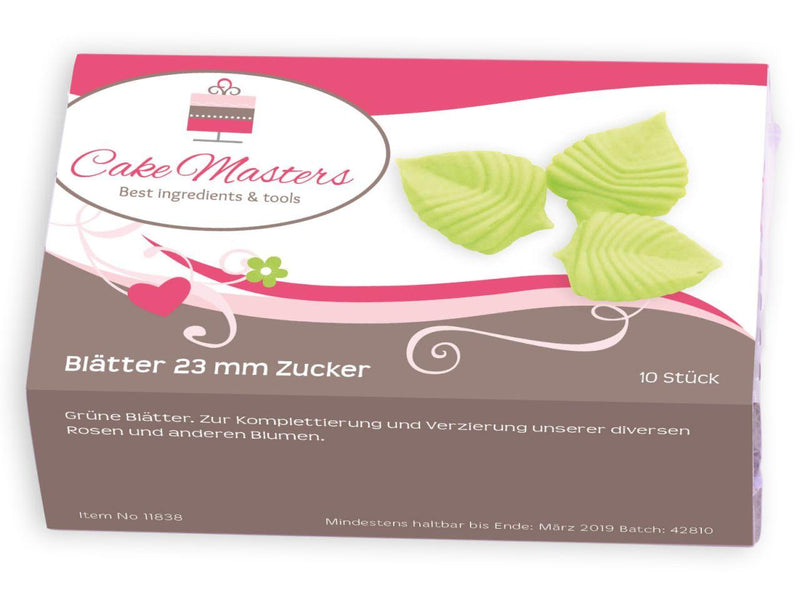 Marzipan Blätter, 23mm, 10 Stück - Tortendekoshop