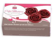 Marzipan Rosen groß bordeaux, 2 Stück - Tortendekoshop